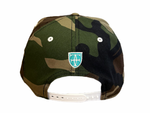 Load image into Gallery viewer, MUA SNAPBACK - WOODLAND CAMO / TEAL
