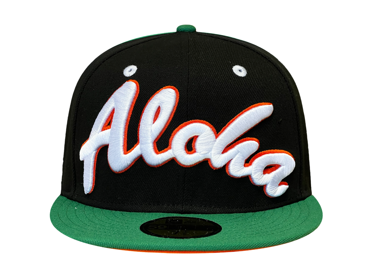 ALOHA FITTED - BLACK / KELLY GREEN