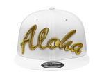 Load image into Gallery viewer, ALOHA SNAPBACK - WHITE / METALLIC GOLD RUSH
