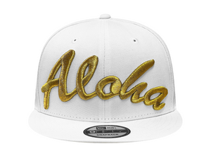 ALOHA SNAPBACK - WHITE / METALLIC GOLD RUSH