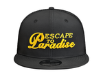 Load image into Gallery viewer, ESCAPE TO PARADISE SNAPBACK - BLACK NYLON RIPSTOP / BLACK TRUCKER
