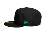 Load image into Gallery viewer, KAMEHAMEHA FITTED - BLACK / KELLY GREEN UV
