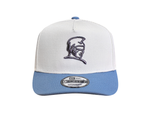 Load image into Gallery viewer, KAMEHAMEHA A-FRAME SNAPBACK - CHROME / FADED BLUE
