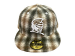 Load image into Gallery viewer, KAMEHAMEHA FITTED - PLAID WHITE / TAN / GREEN
