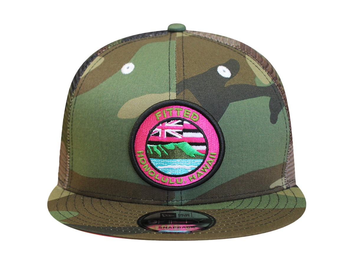 LEAHI SNAPBACK - WOODLAND CAMO TRUCKER