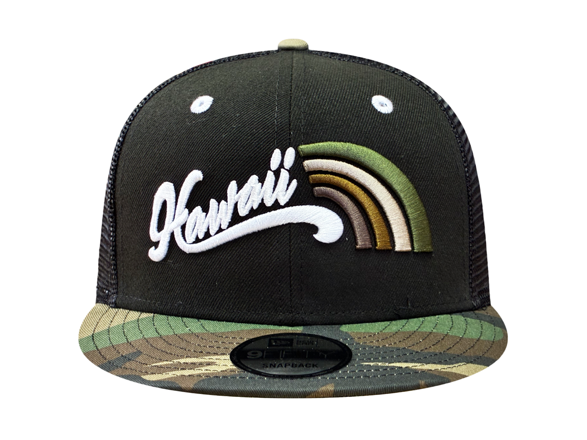 MANOA MIST SNAPBACK - BLACK / WOODLAND CAMO