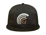 Load image into Gallery viewer, MUA SNAPBACK - BLACK TECH MESH / EARTHTONE
