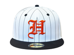 Load image into Gallery viewer, PRIDE FITTED - WHITE NAVY PINSTRIPE / NAVY
