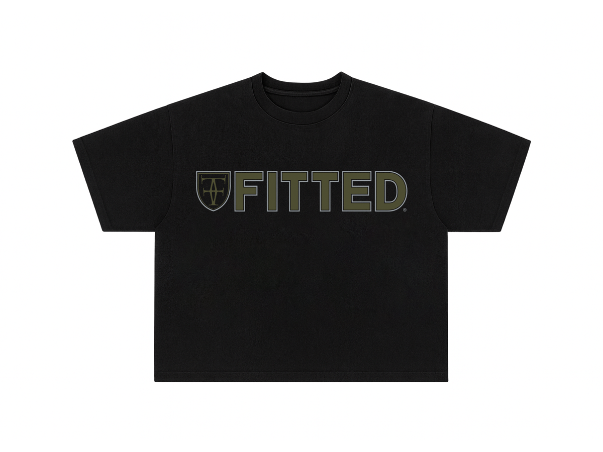 WTCF CROP TEE - BLACK / OLIVE