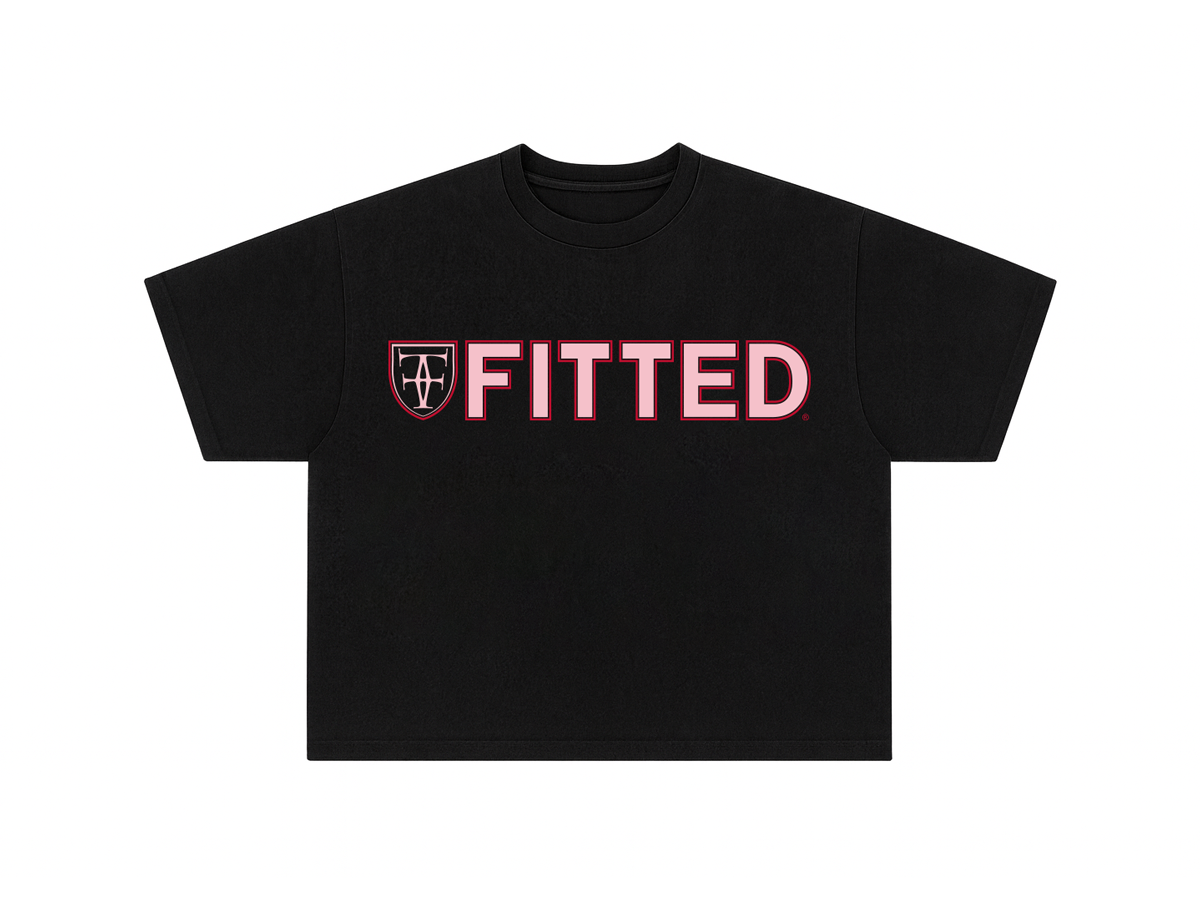 WTCF CROP TEE - BLACK / PINK - RED