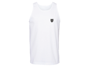 GROWN CREST TANK - WHITE / BLACK EMBROIDERED
